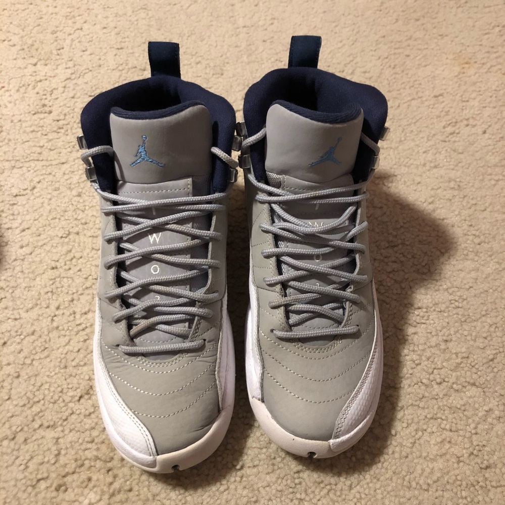 jordan retro 12 unc wolf grey size 5y